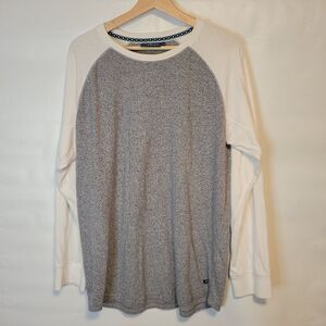 Kolby Gray and White Raglan Long Sleeve Shirt